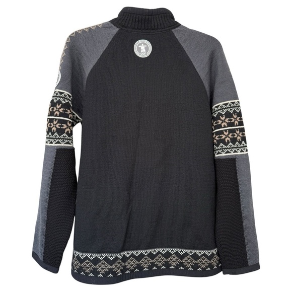 Dale of Norway Olympics Vancouver 2010 Wool Sweater Size Medium Black Fair Isle - Picture 3 of 10